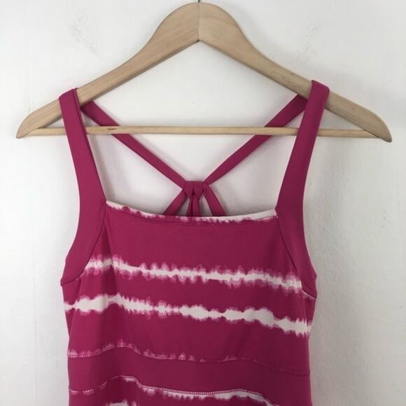 Soybu Water Lily Tie Dye Pink White Tahiti Athletic Dress Size Medium - Picture 6 of 12